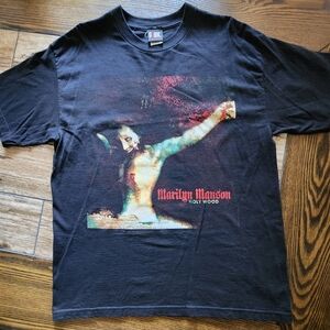 Vintage Marilyn Manson Holywood Graphic Band T-shirt, 100% Cotton, XL